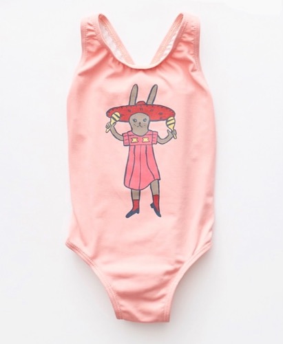Tank bathing suit Rose/ Bunny  ( 2Y, 4Y )